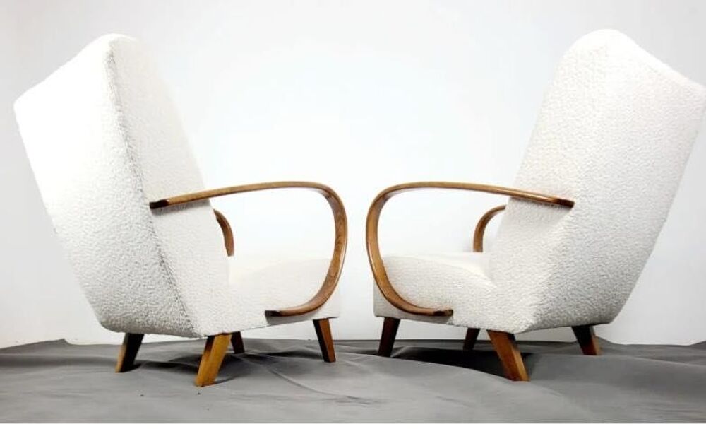 Magnifiques fauteuils restaur&eacute;s Art D&eacute;co Jindrich Halabala 1940s Meubles