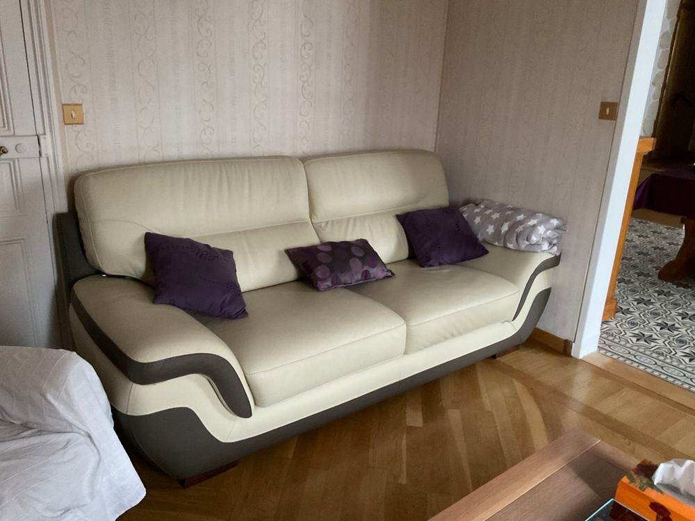 Canap&eacute; Cuir Blanc Meubles