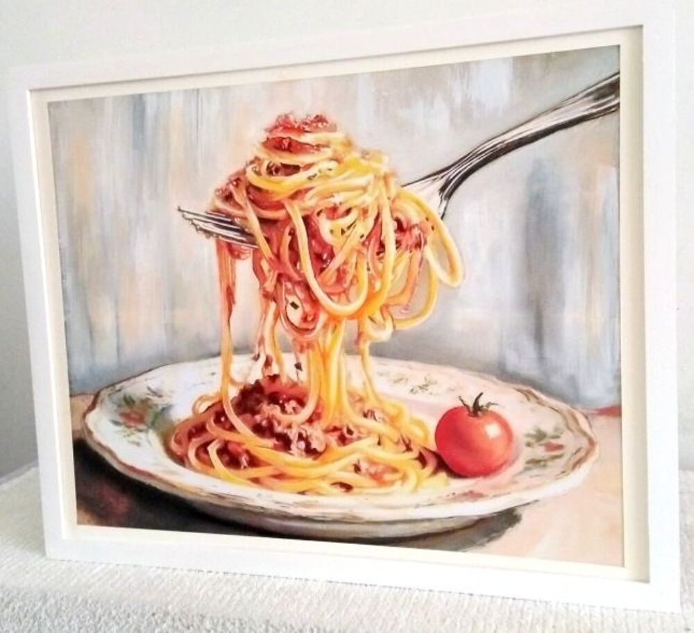 Tableau "spaghetti bolognese",cuisine italienne Décoration