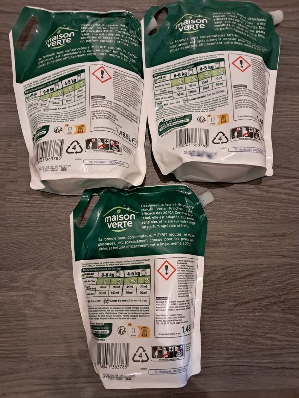 3 lessives maison verte neuves jamais ouverte Vêtements