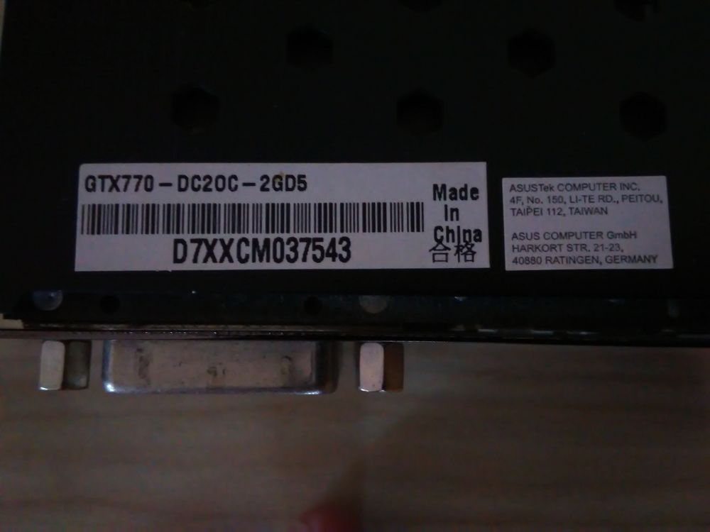 Carte graphique Asus GTX 770 Matériel informatique