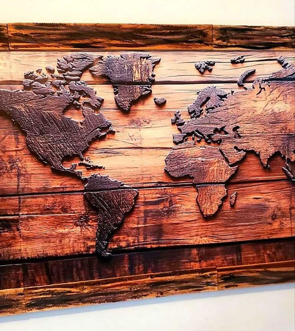 tableau toile carte du monde Décoration