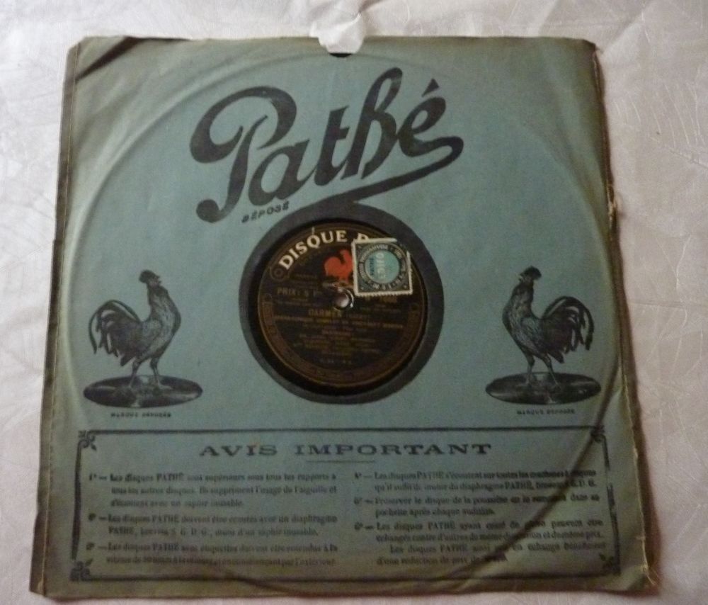 Lot 3 disques 78 T Phono Gramophone Path&eacute; - Carmen (Bizet) 