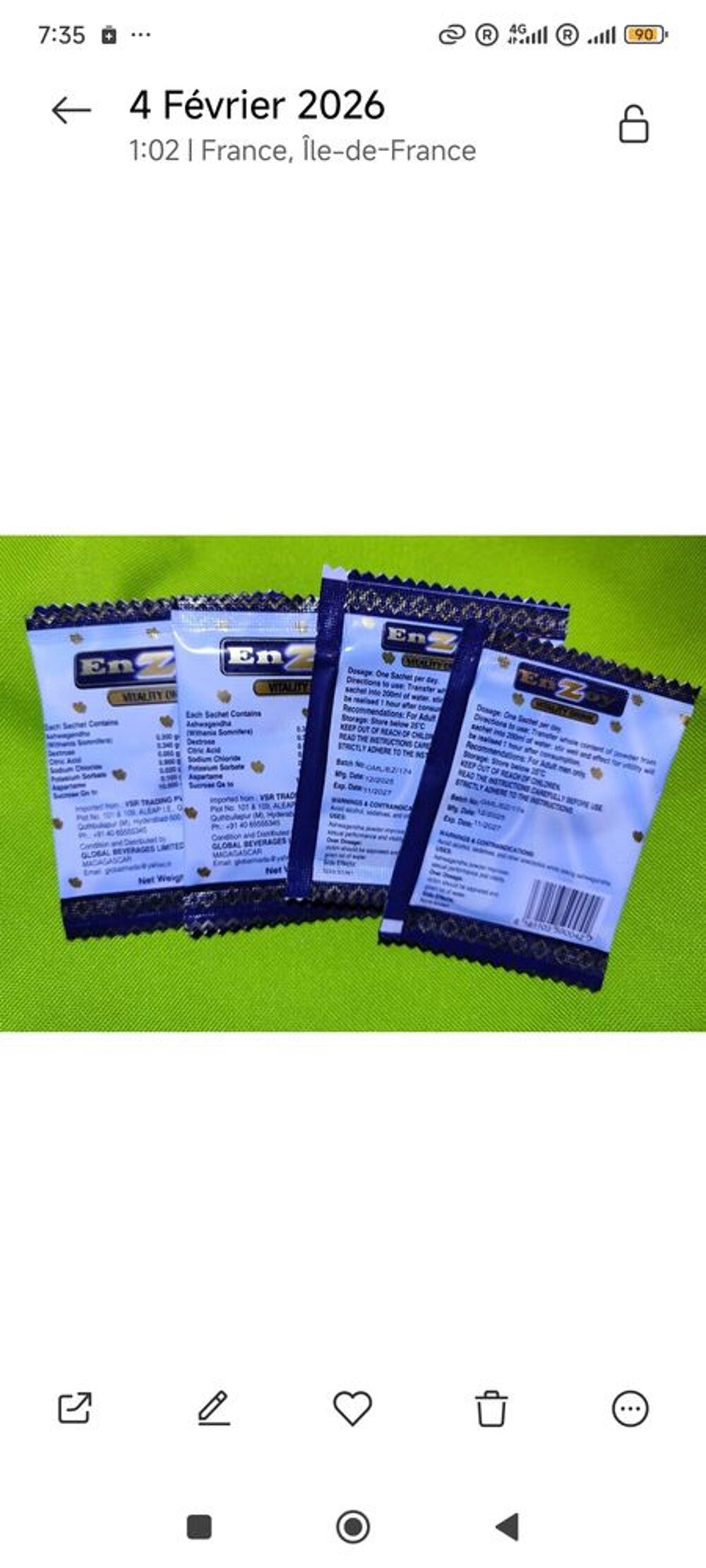 15 Enzoy vitality drink
Validit&eacute; 10/27 ou 11/27 Puériculture
