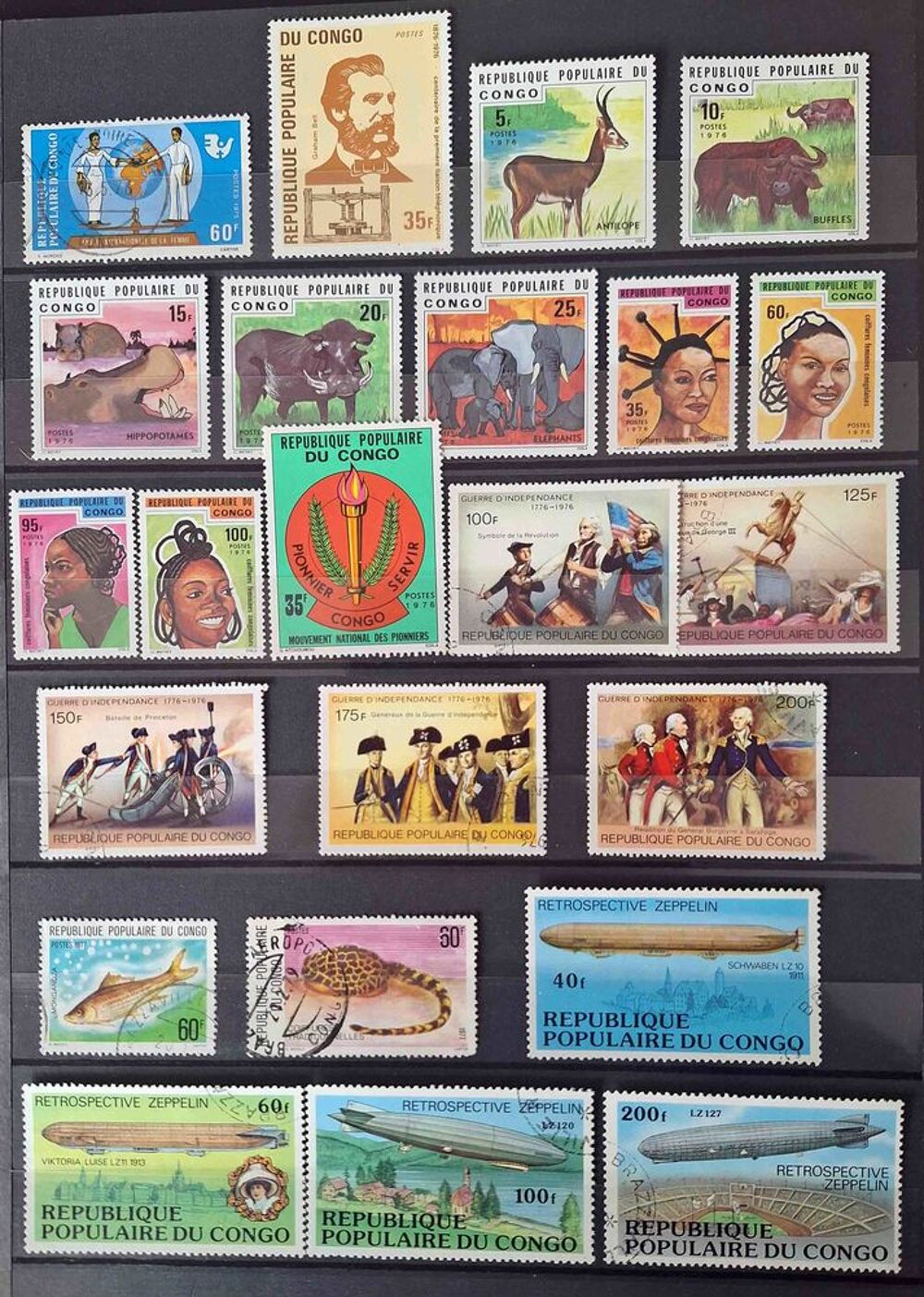 S&eacute;rie de timbres de collection du Congo 