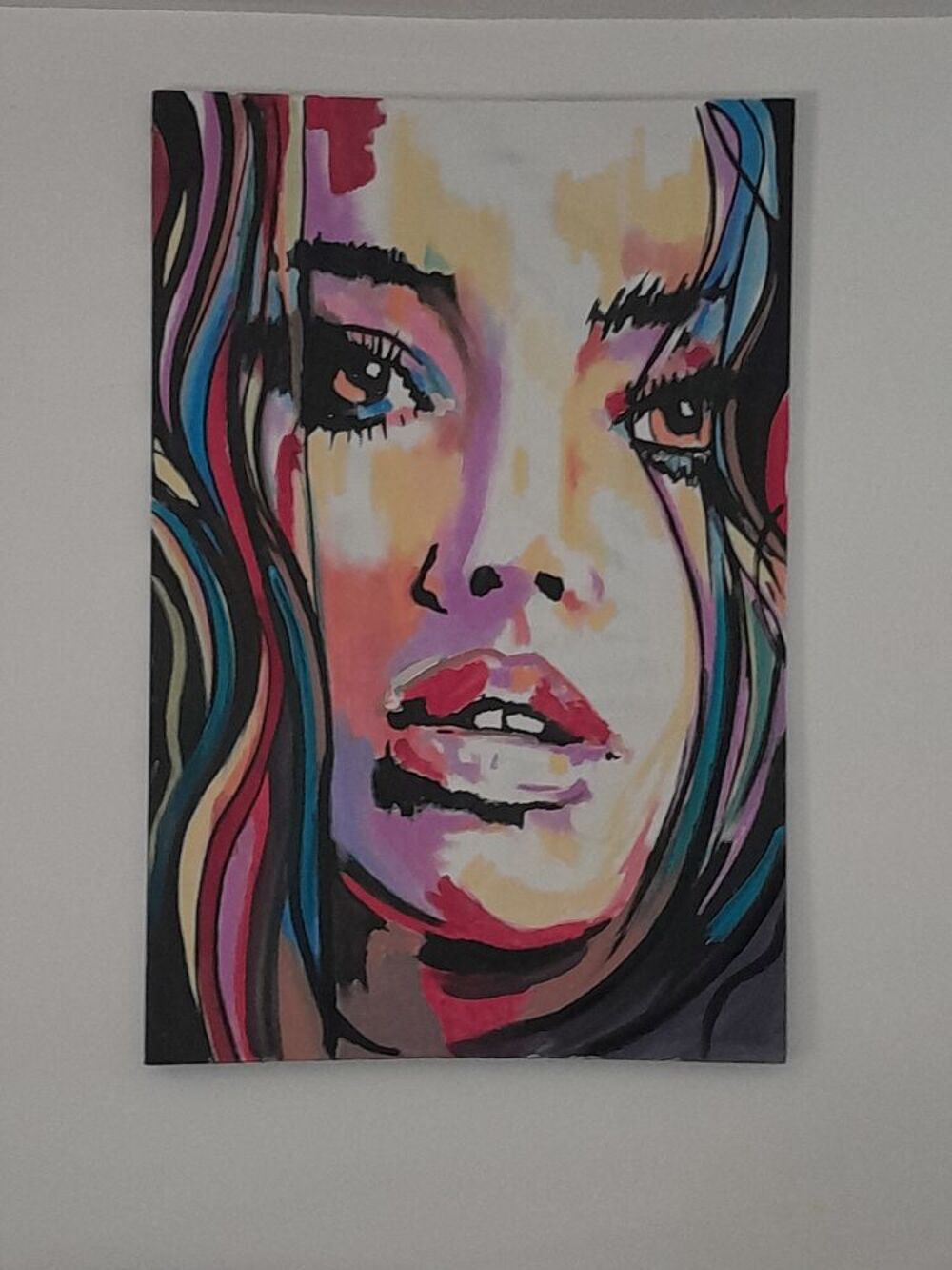 art deco peinture acrylique grand format 120x90 