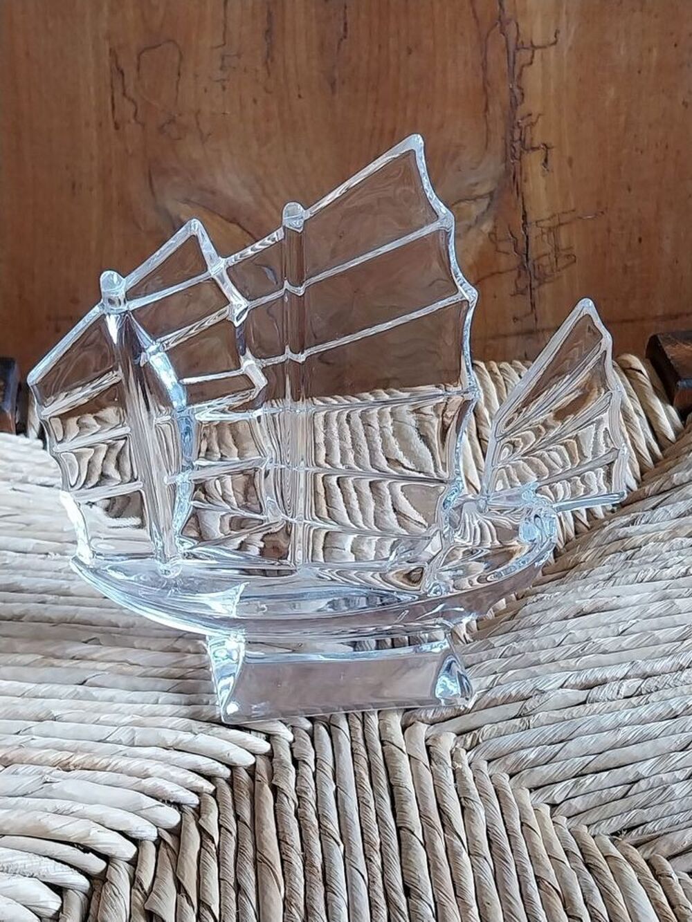 Bateau &agrave; voile Jonque en verre vintage Décoration