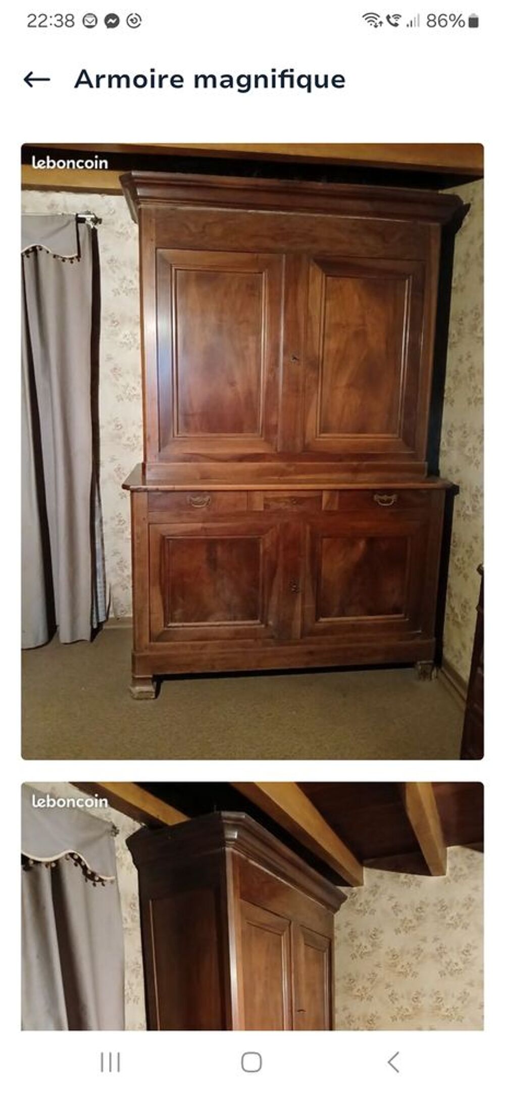 Meuble 2 corps noyer louis philippe Meubles