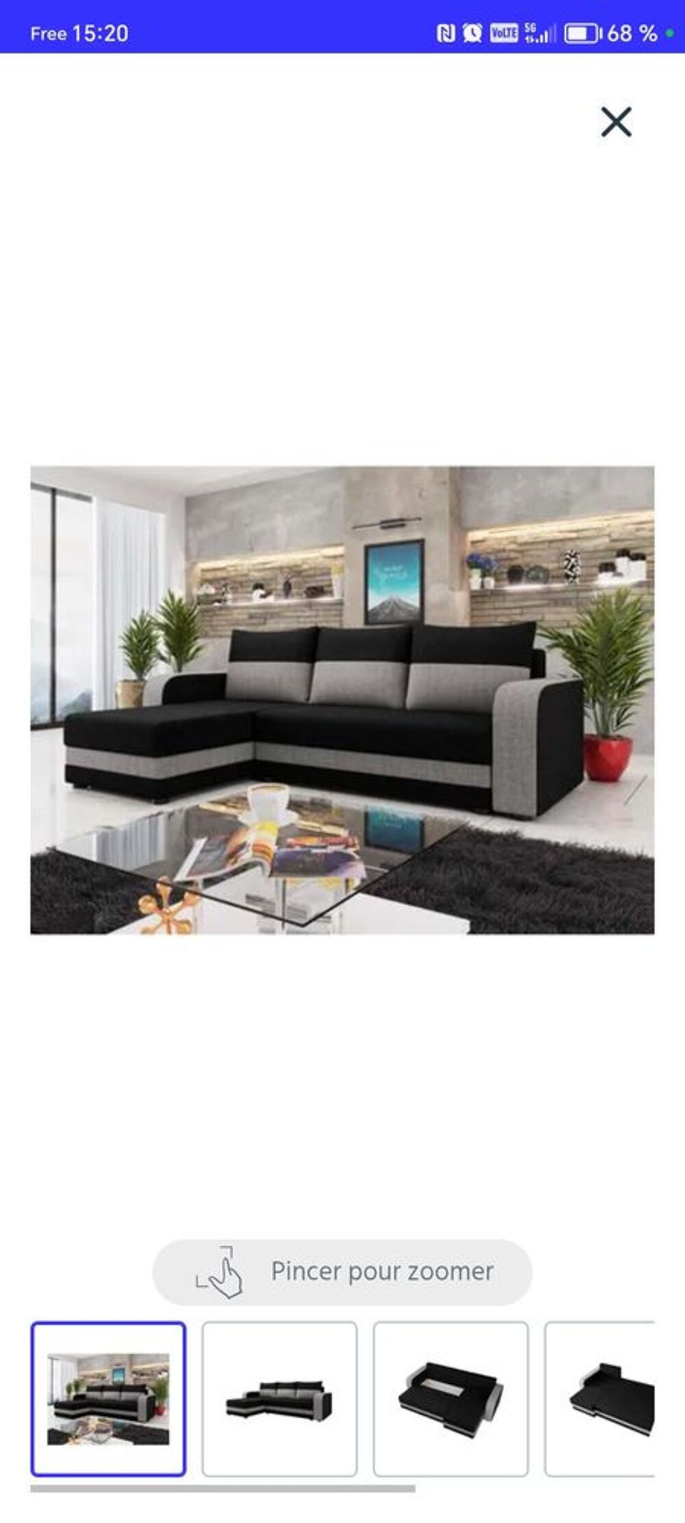 canap&eacute;+d'angle+4+places+&agrave; +vendre Meubles