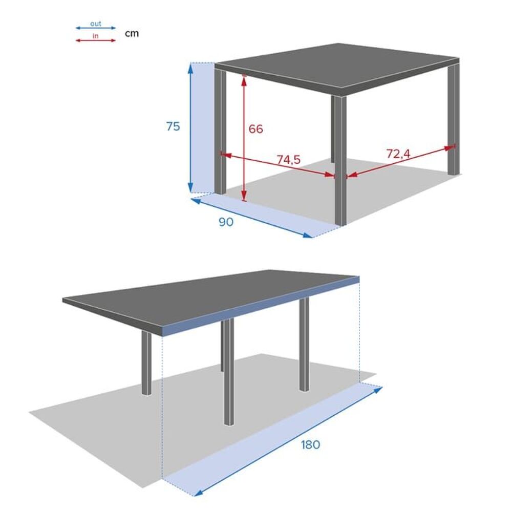  table de jardin extensible rectangulaire en verre Jardin