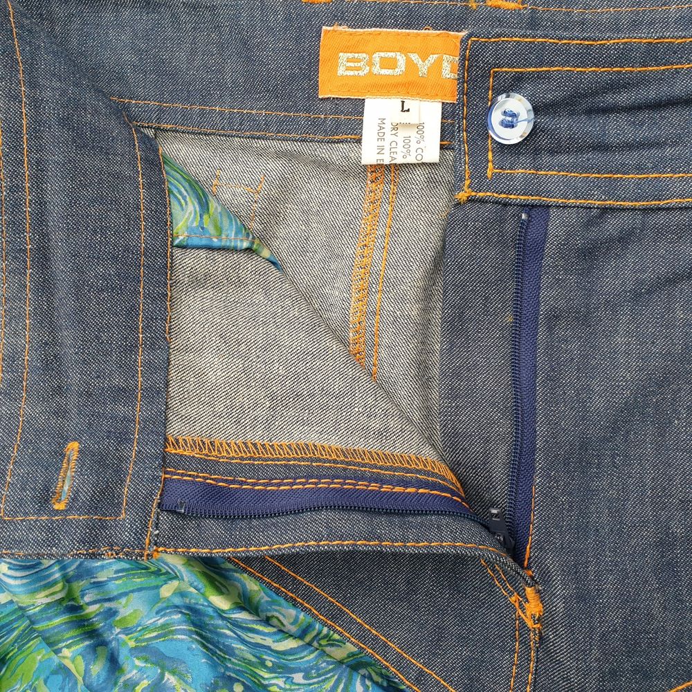 Jupe jean et soie bleu/vert Boyd T L Neuf Vêtements