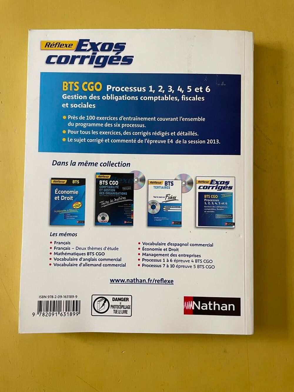 Exercices Corrig&eacute;s Bts Cgo Processus 1, 2, 3, 4, 5 Et 6 - Livres et BD