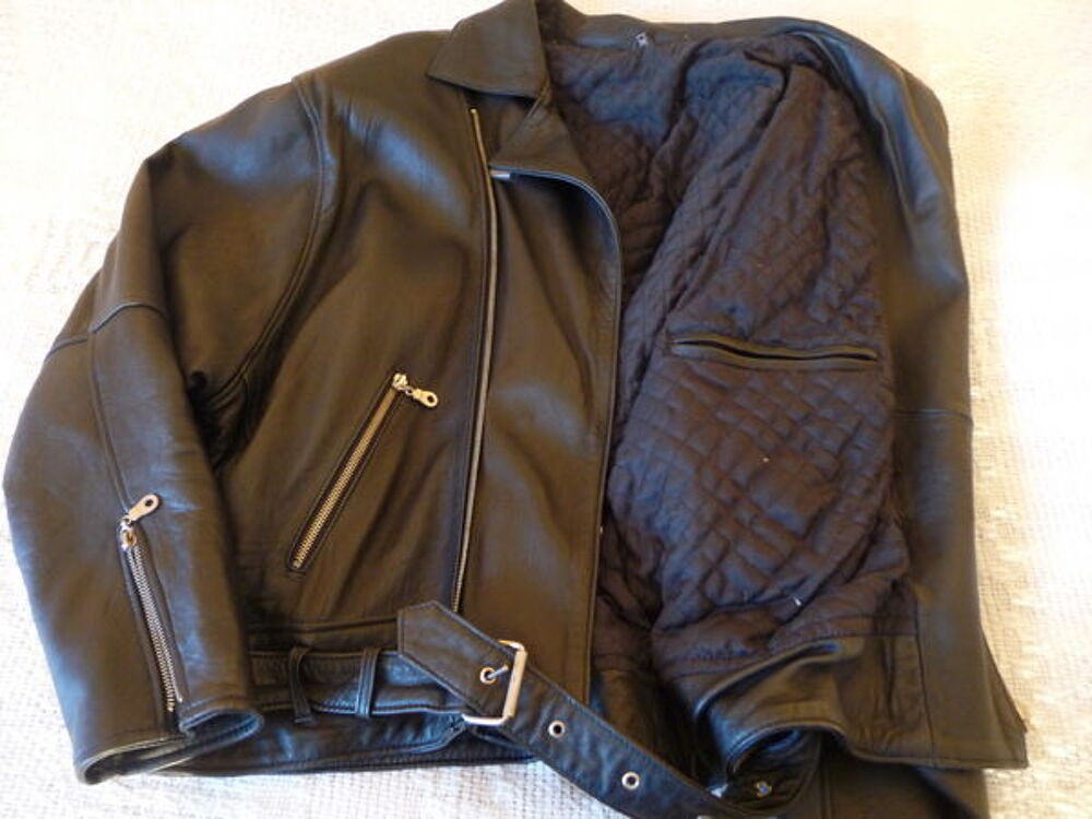BLOUSON CUIR NOIR TAILLE M Vêtements