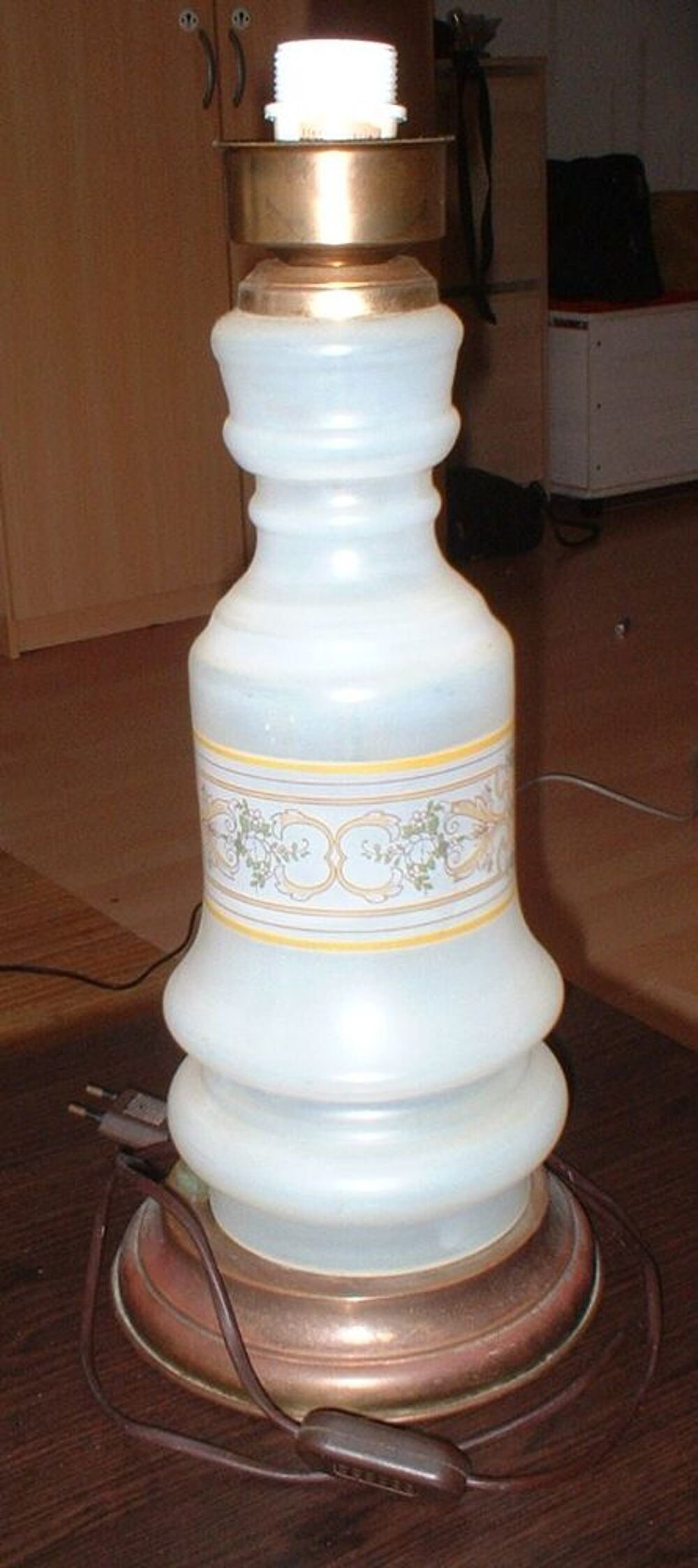 Lampe en verre et cuivre Décoration