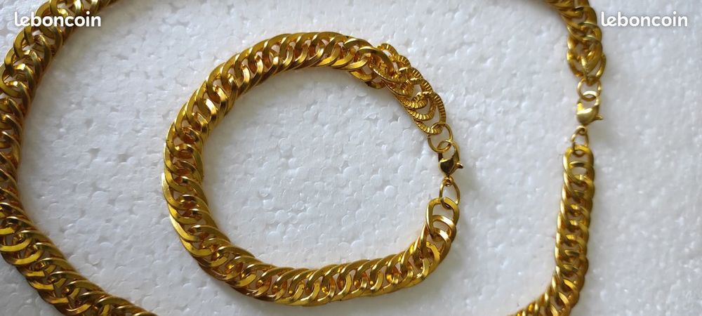 collier +gourmette dor&eacute;
fantaisie
mixte Bijoux et montres