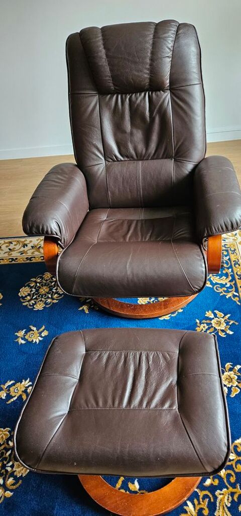 Fauteuil relax manuel inclinable et pivotant et repose-pieds Châtenay-Malabry (92)