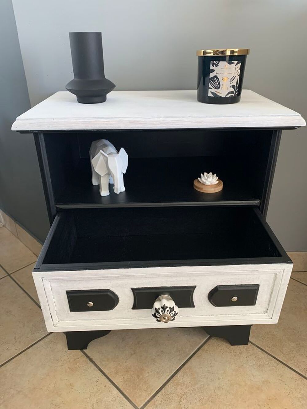 Meuble bois noir et blanc Meubles