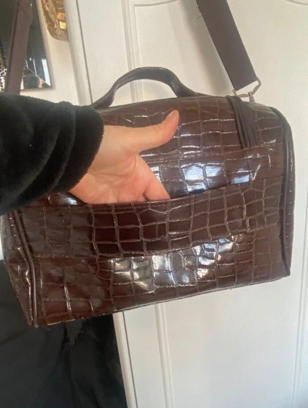 Ensemble bagages : Valise &agrave; roulettes et sac assorti en PVC Maroquinerie
