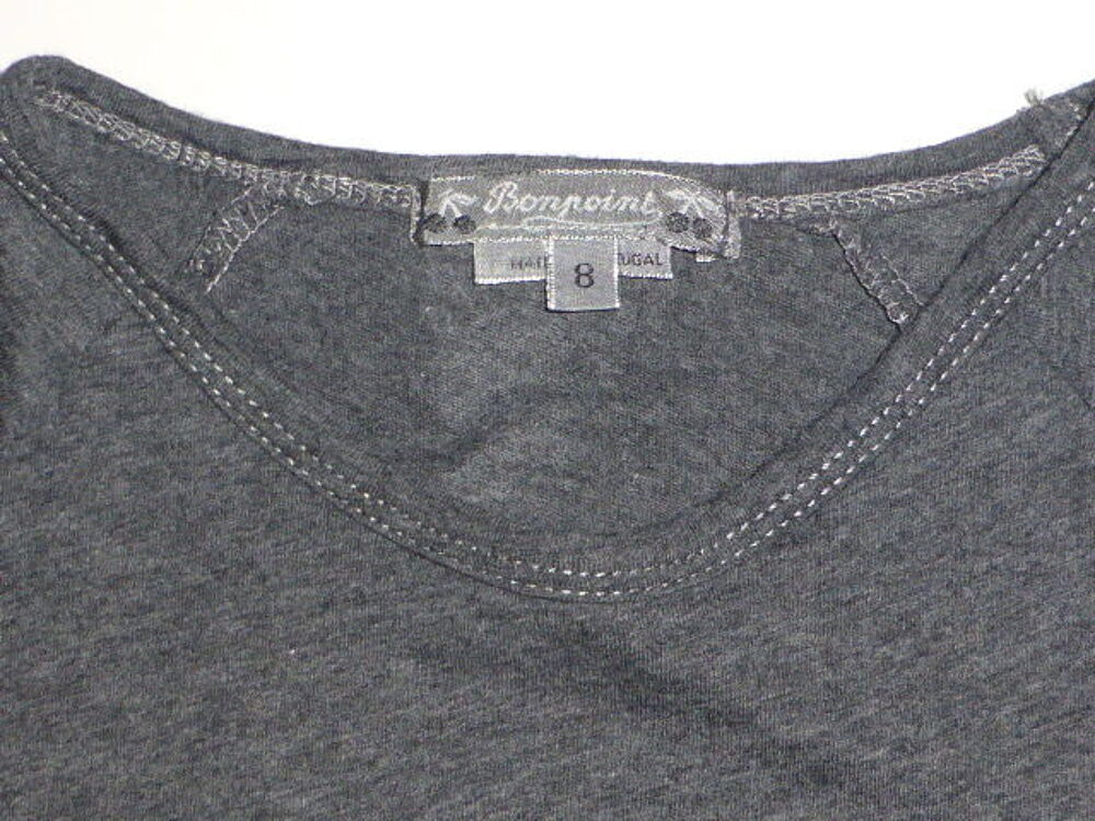 Bonpoint T-shirt gris motif voiture jaune 8 ans Vêtements enfants