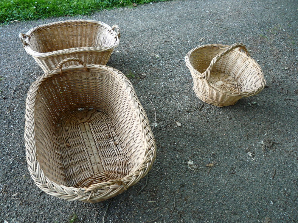 Ancien grand panier &agrave; linge r&eacute;tro/panier osier Bricolage