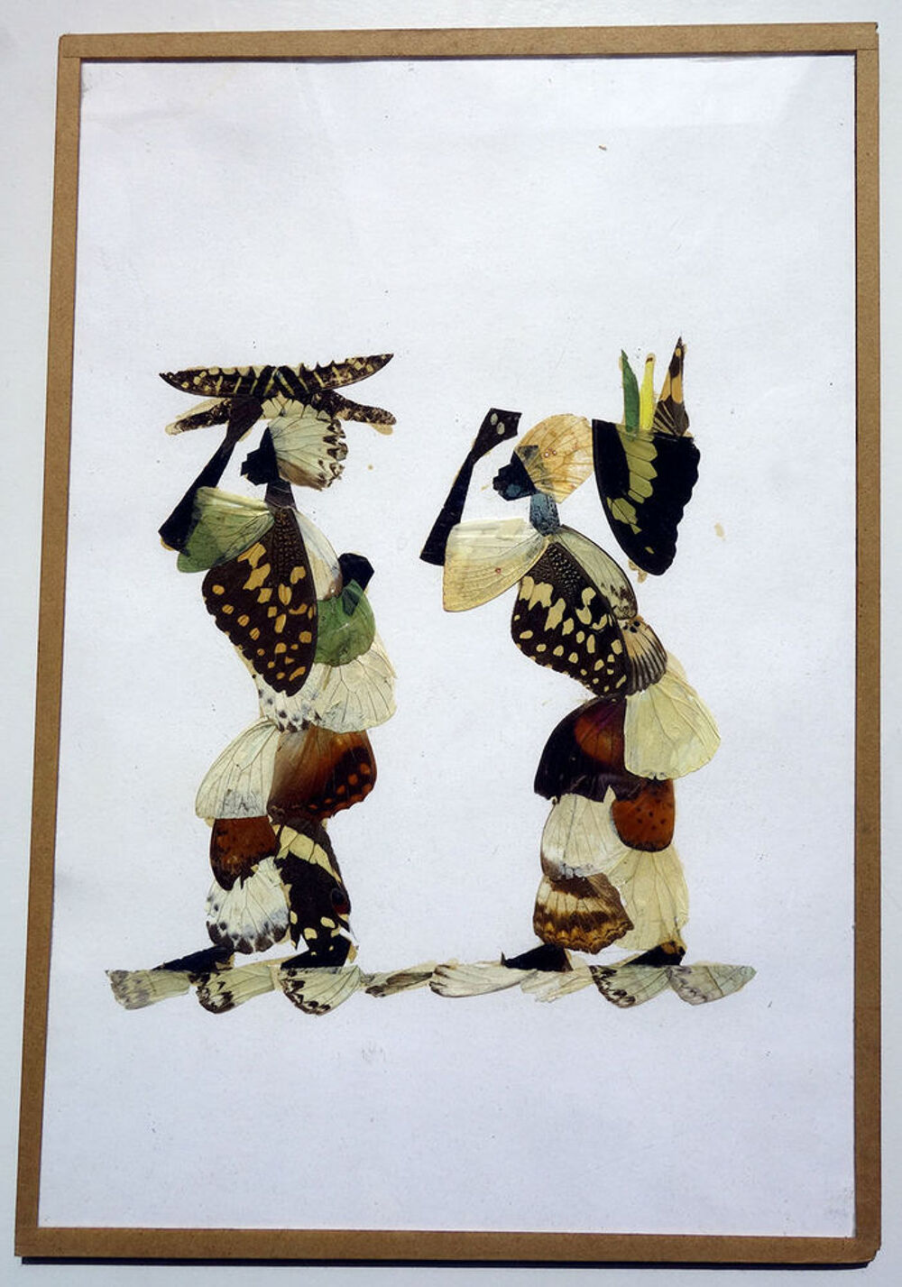 Tableau, dessin + ailes de papillons Décoration