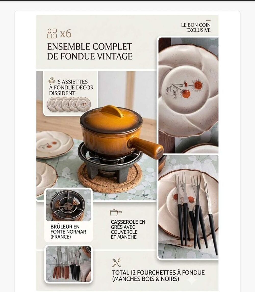 Service &agrave; escargots+service &agrave; fondue+plat inox Décoration