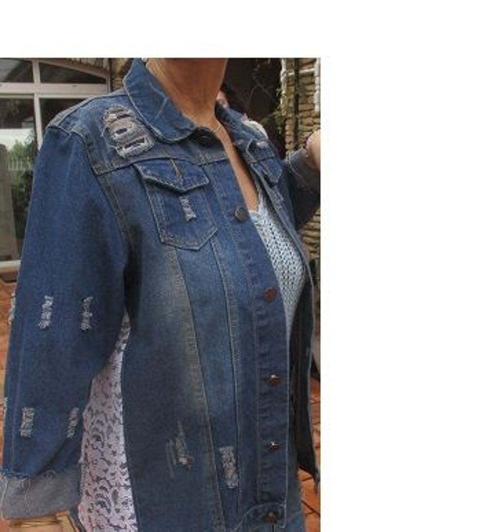 BLOUSON JEANS FEMME CUSTOMISE Vêtements