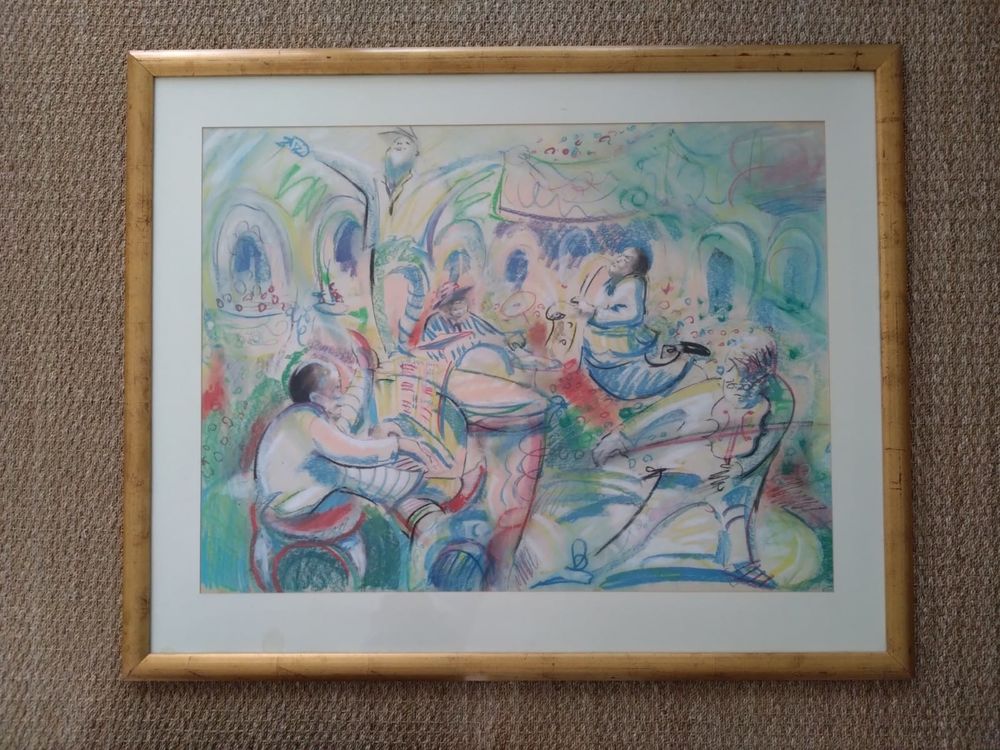 Grand tableau color&eacute; "Jazz &agrave; Nice" Décoration