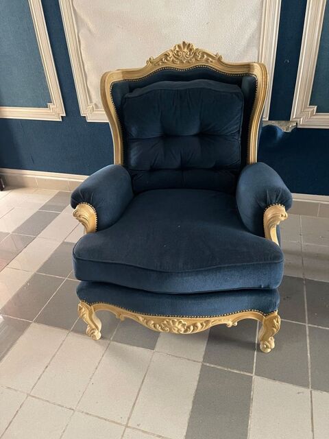 Salon complet style Louis XV baroque bleu et doré ? 3 pièces 490 Sainte-Anne (97)