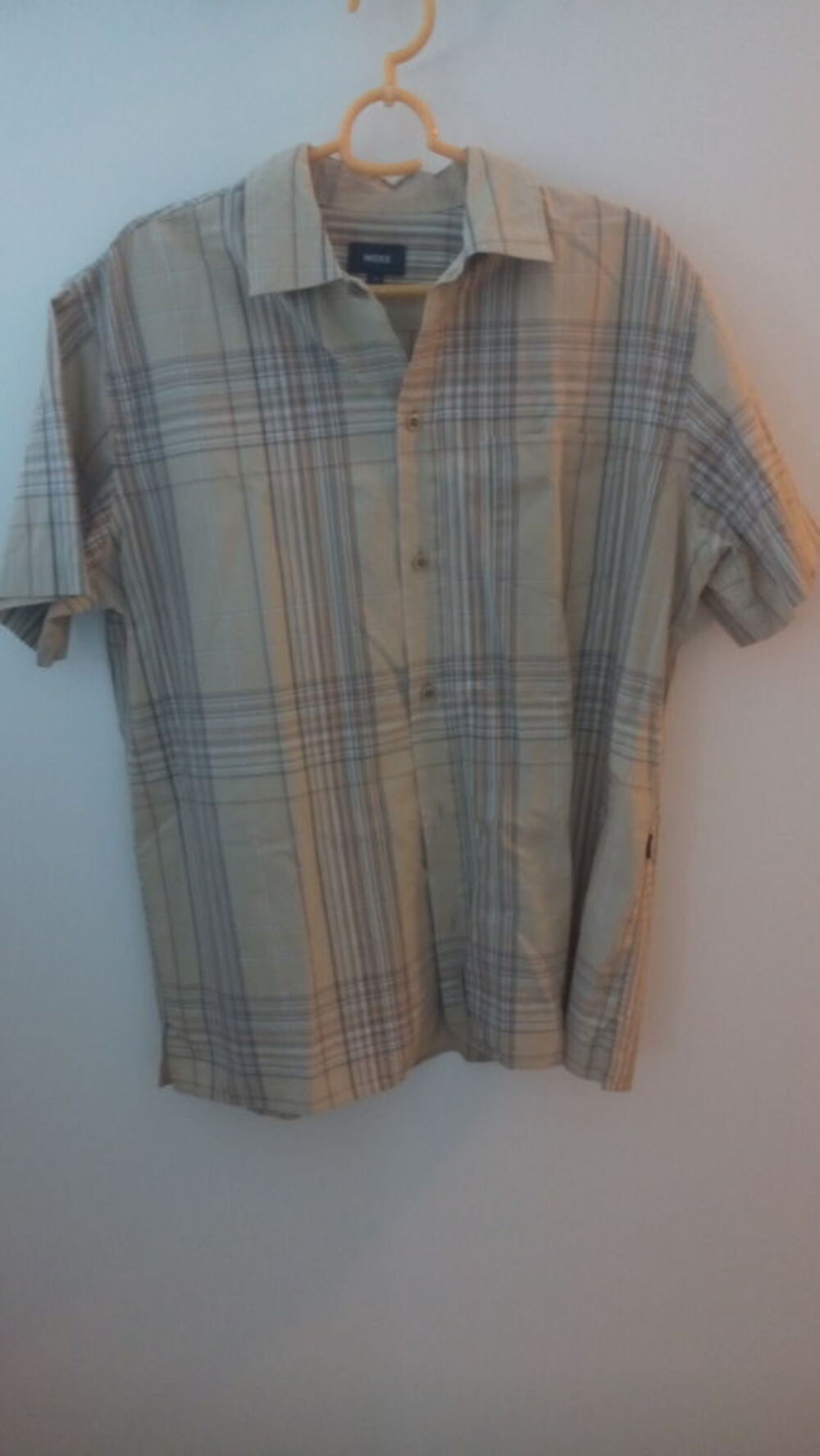 Chemise &agrave; carreaux beige Mexx taille M TBE Vtements