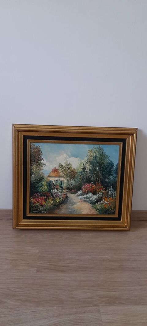 HUILE SUR TOILE DE DANIEL DEJOUX  MAISON FLEURIE  Saint-Quentin (02)