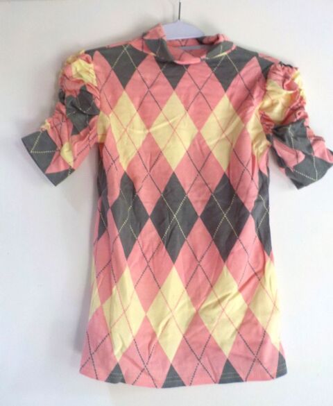 TSHIRT A LOSANGES JAUNES ROSES ET GRIS FONCE TAILLE UNIQUE 3 Bubry (56)