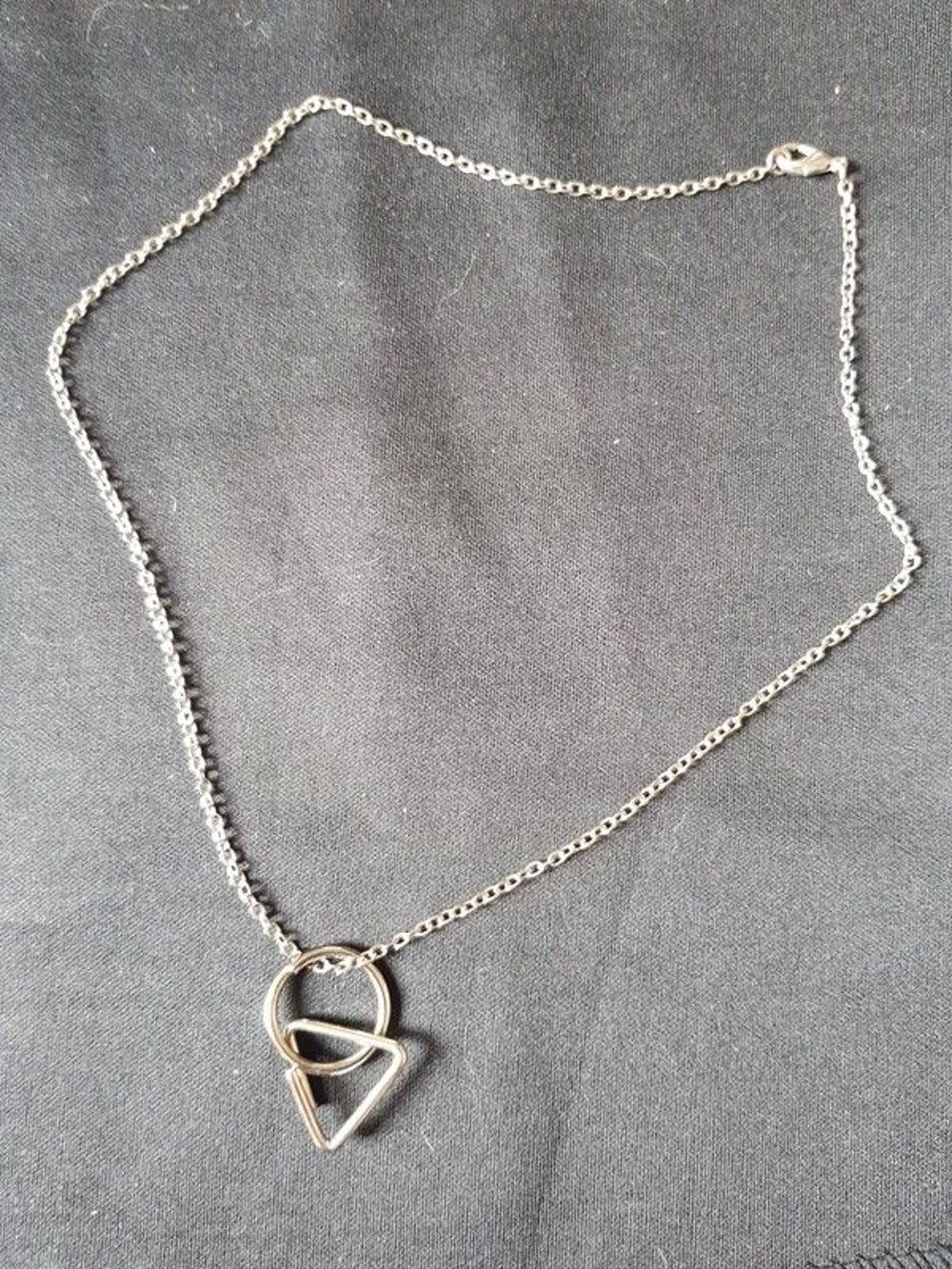 Collier casse-t&ecirc;te metal argent&eacute; neuf chaine 46 cm 3 e Bijoux et montres