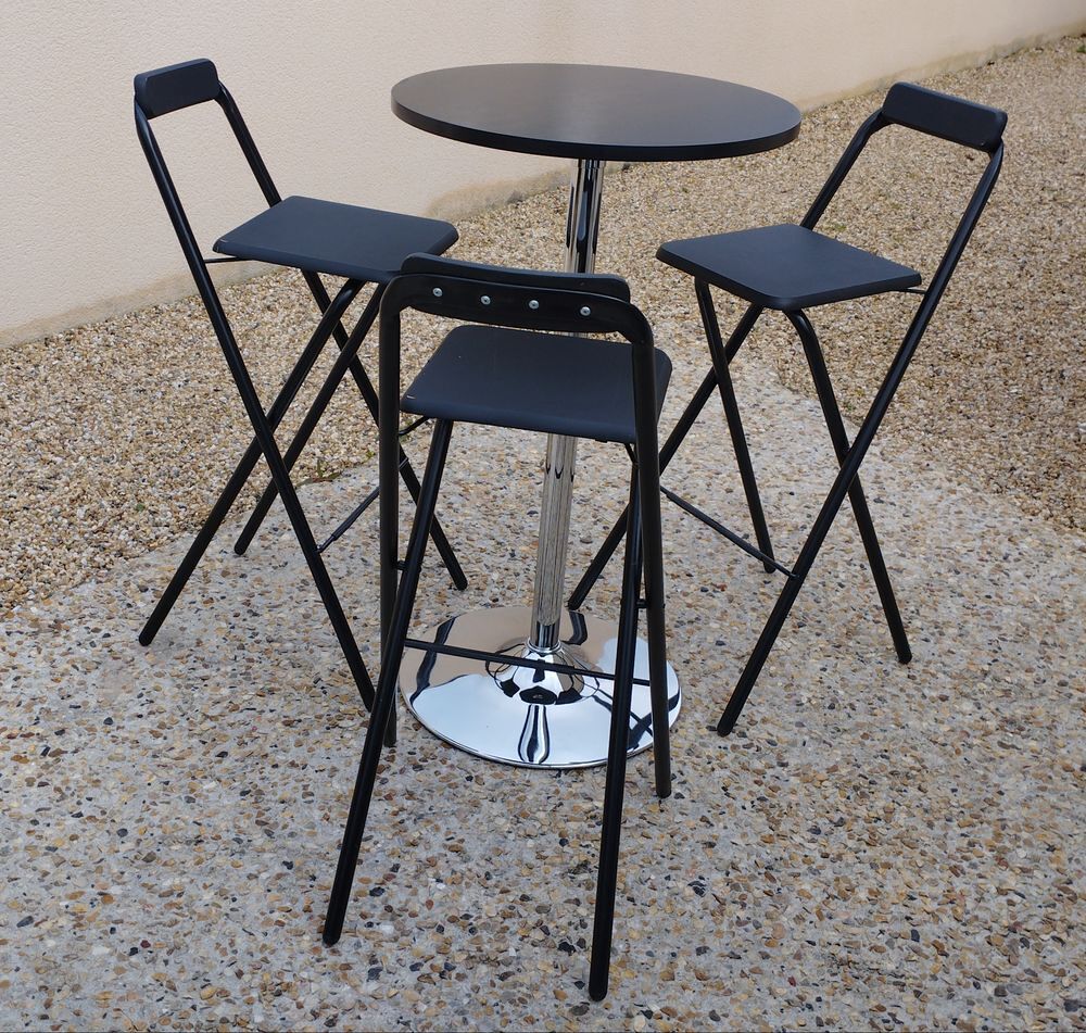 Table haute avec 3 chaises Meubles