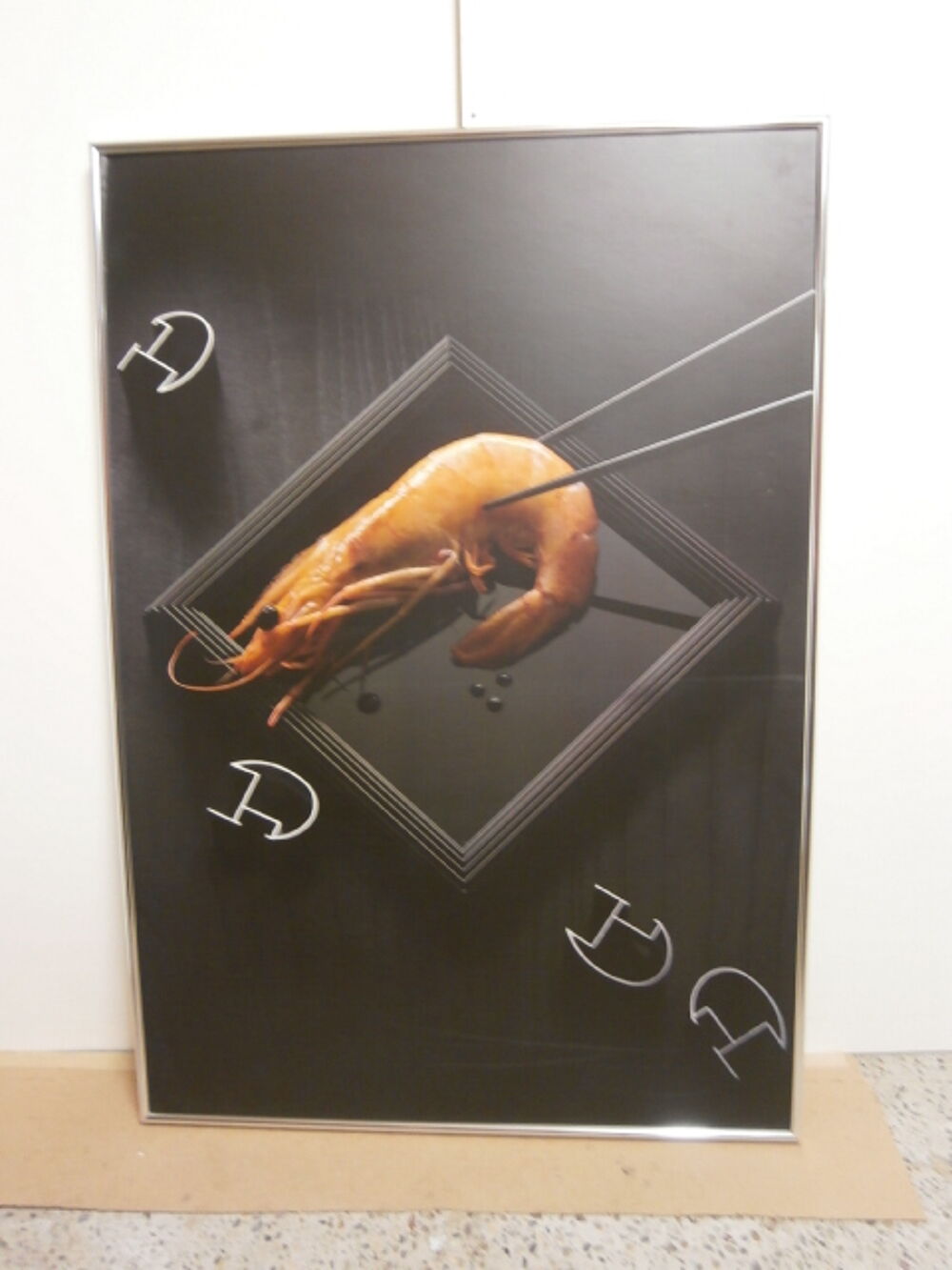 
Poster crevette avec cadre alu argent Décoration