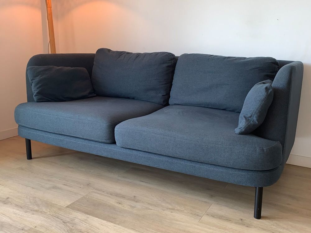 Canap&eacute; 2 places scandinave bleu marine - Bon &eacute;tat Meubles