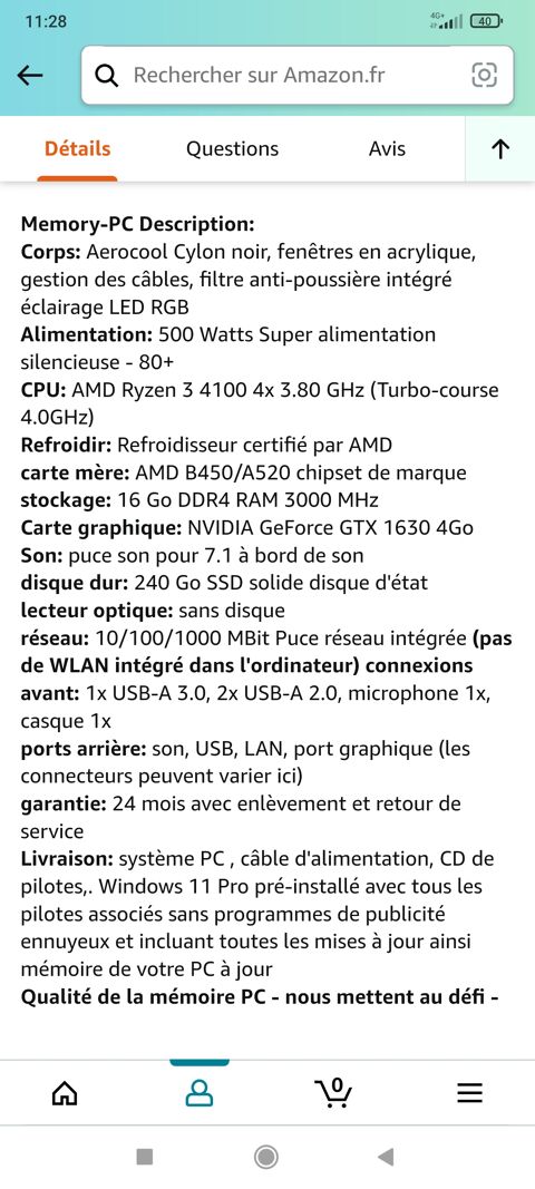Pc Gamer AMD Ryzen  350 Sainte-Croix-en-Plaine (68)