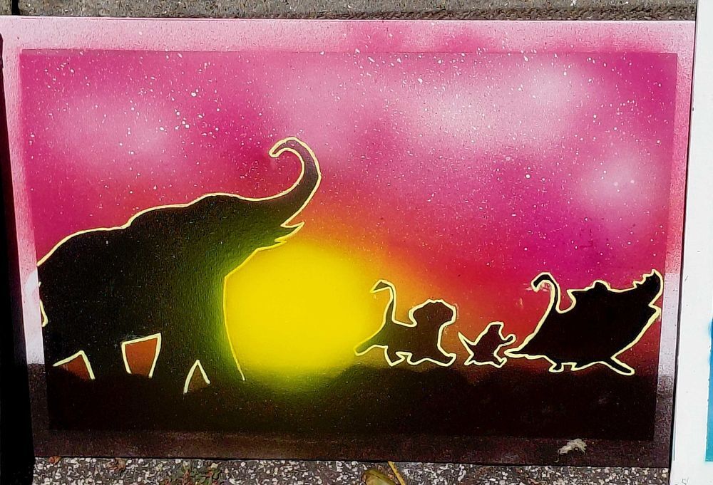tableau spray paint art pi&egrave;ce unique Décoration