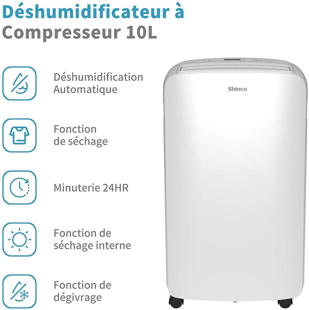 D&eacute;shumidificateur d'air, 10 L/24h, Portable Electroménager