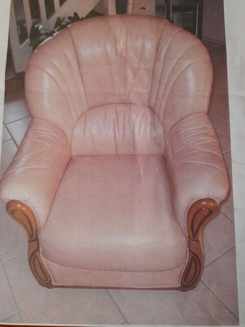 Fauteuils cuir et bois 120 Marly-sous-Issy (71)