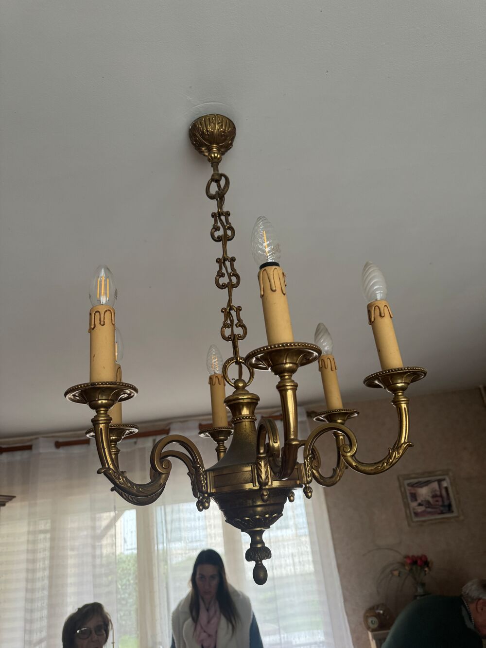 Ensemble de Lustres en Bronze - 1 Plafond &amp; 2 Appliques Mura Meubles