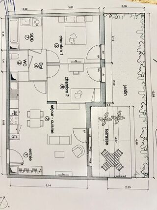  Appartement  vendre 3 pices 58 m