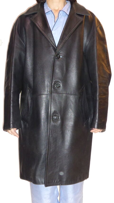 manteau long cuir noir homme 120 Rocbaron (83)
