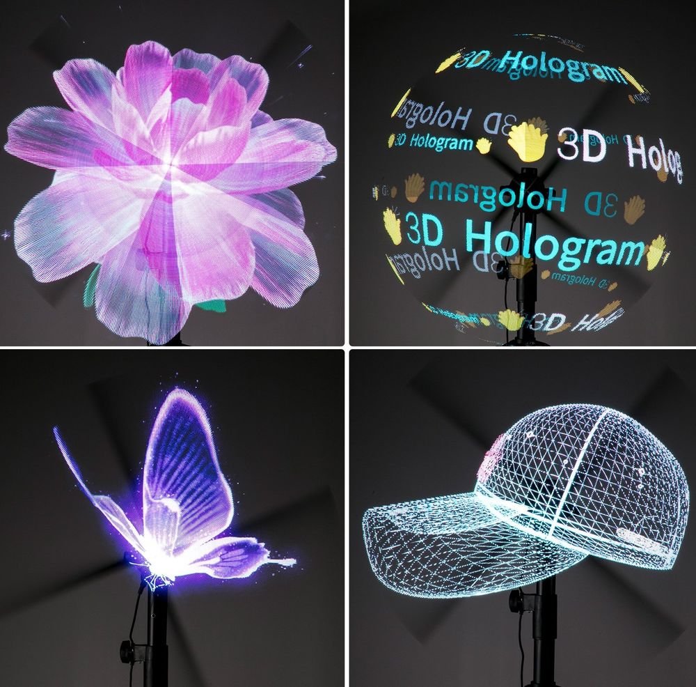 Hologramme vid&eacute;o Projecteur holographique 3D &eacute;cran Photos/Video/TV
