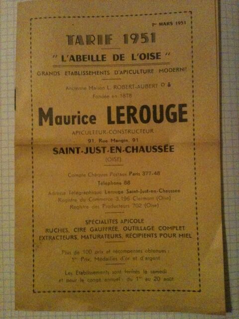 Divers vieux papiers Apiculture Maths Economie Beauté 3 Bosc-le-Hard (76)