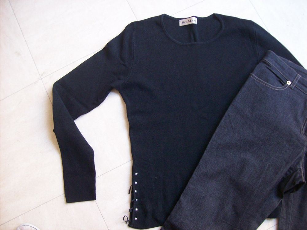 jean fonc&eacute;, pull, jupe culotte, gilet - 38 - zoe Vêtements