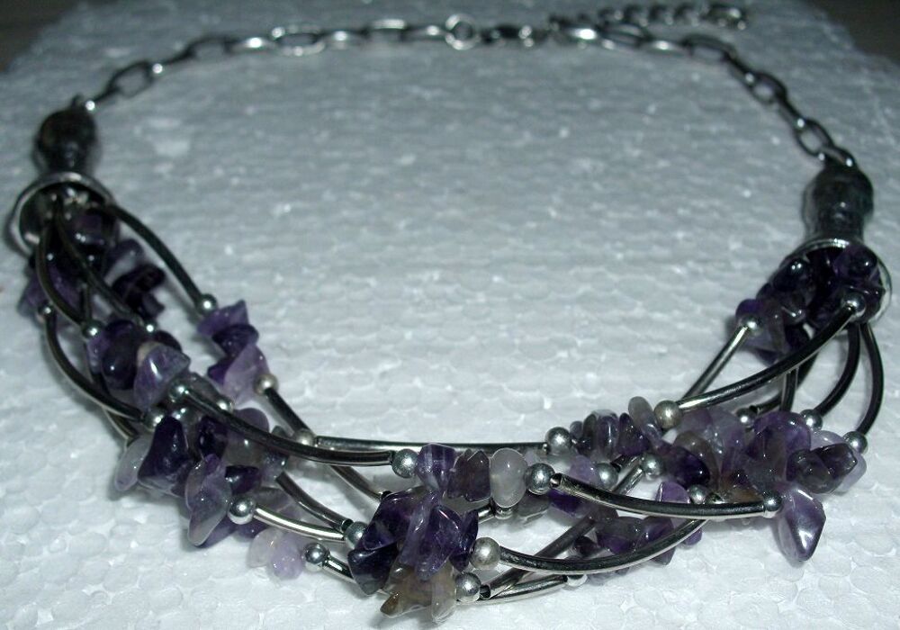 Tr&egrave;s joli Collier argent / am&eacute;thyste Bijoux et montres