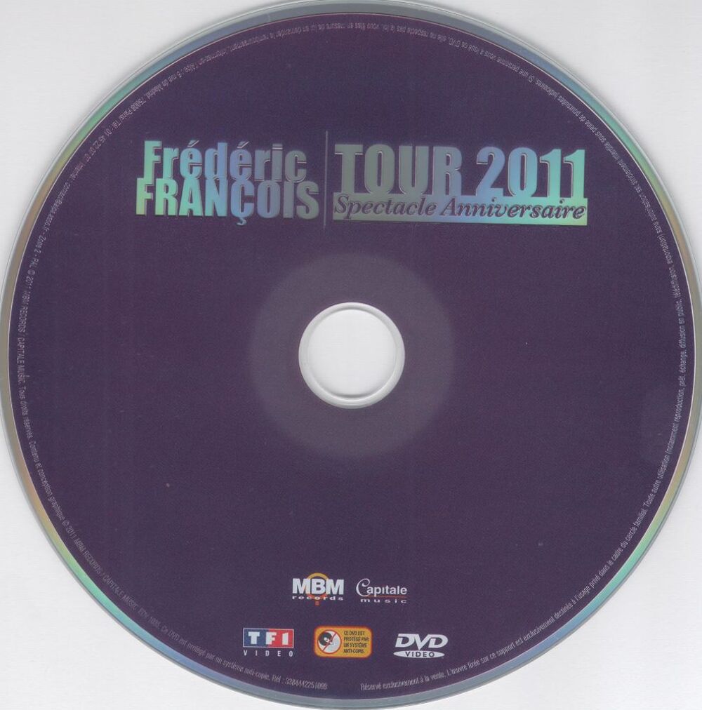 FREDERIC FRANCOIS TOUR 2011 DVD et blu-ray