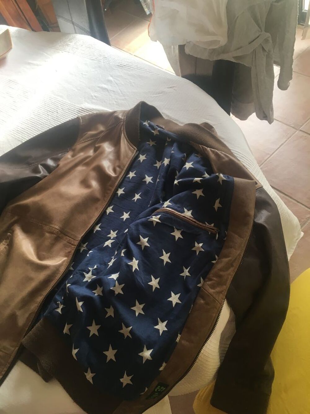 Blouson de cuir 2 couleurs Vêtements