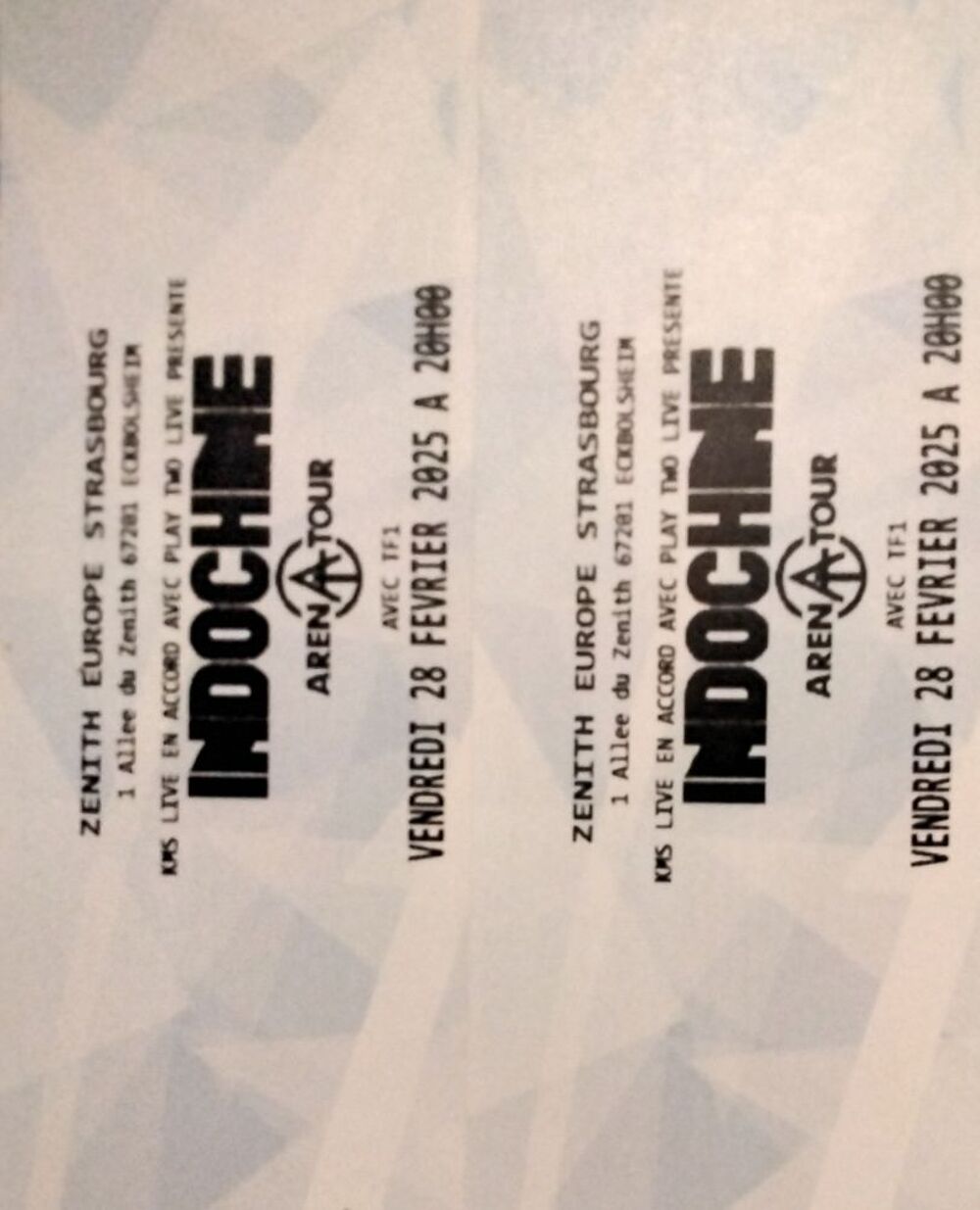 2 places de concert Indochine au Z&eacute;nith de Strasbourg Billetterie